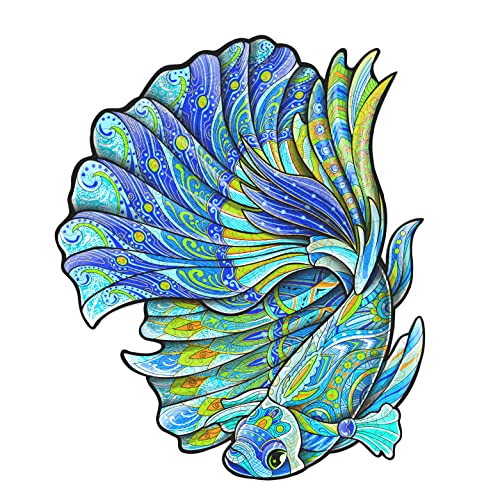 Padma Wooden Jigsaw Puzzles for Adults, Best for Gifts, Animal Unique Shaped Wooden Jigsaw Puzzles, Betta Angel, 10 x 14.6 inches, 192 Pieces, A3 Paper Size.