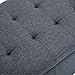 BELLEZE 50 Inch Storage Ottoman Bench, Upholstered Tufted Linen Fabric, Foam Padded Large Rectangular Footrest, Living Room Furniture - Arlington (Gray)