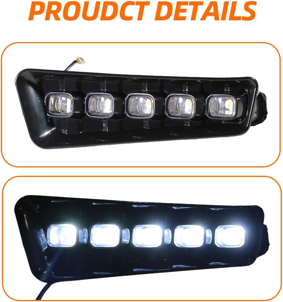 LED Front Fog Light Compatible with F150 Raptor 2021-2022, Front Bumper Fog Light with Day Running Light and Turn Signal Lamp, Fog Light Assembly Kit