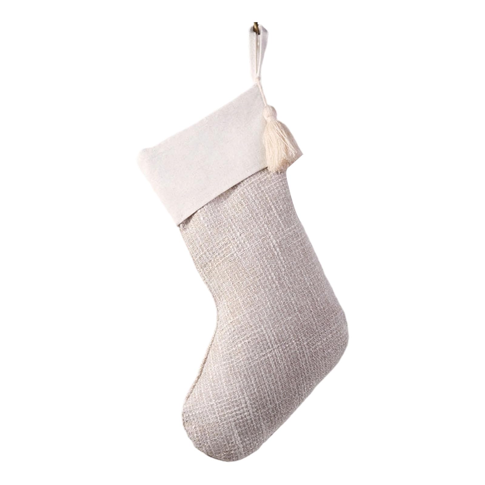 KAQNTUD Decorative Tassels Christmas Hanging Socks Home Decoration Fabric Stocking For Stairs Bedroom Fireplaces Christmas Stocking