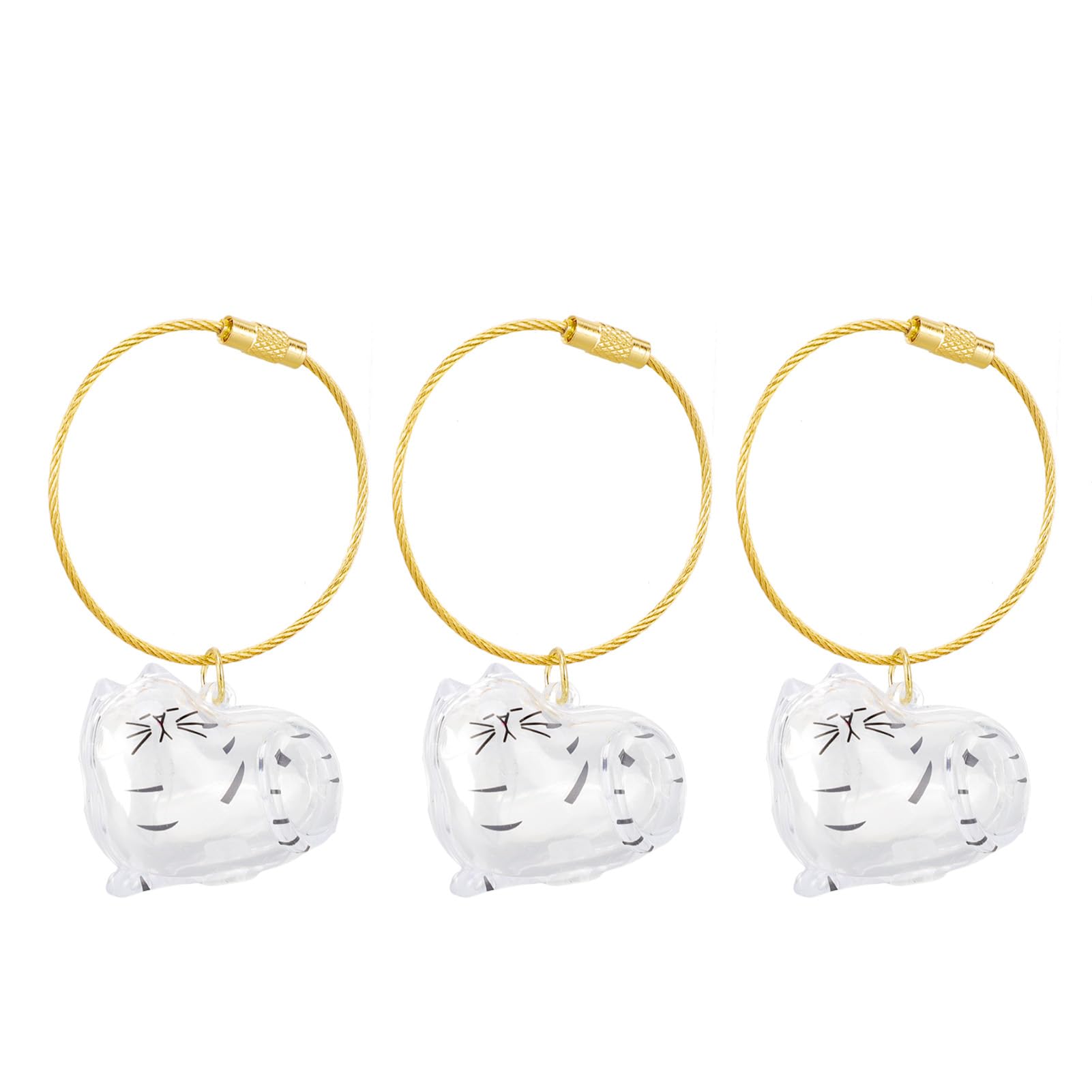 TIKATARER 3pcs Cat Hair Collector Keychain, Cute Pet Hair Storage Capsule, Memorial Keepsake Capsule with Portable Design, Ideal for Cat Lovers (Type 2)