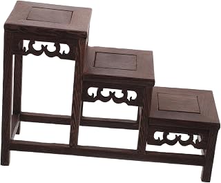 Multi-functional Wood Display Stand for Collectibles Intricate Carvings Craftsmanship Sturdy Shelf for Perfume Makeup for Home Office Decor