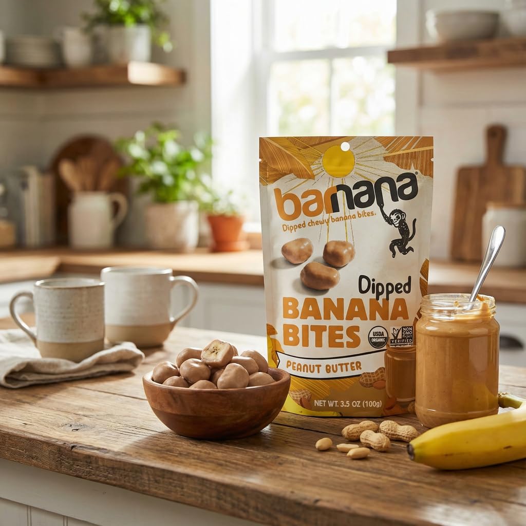 Amazon.com: Barnana Organic Peanut Butter Dipped Chewy Banana