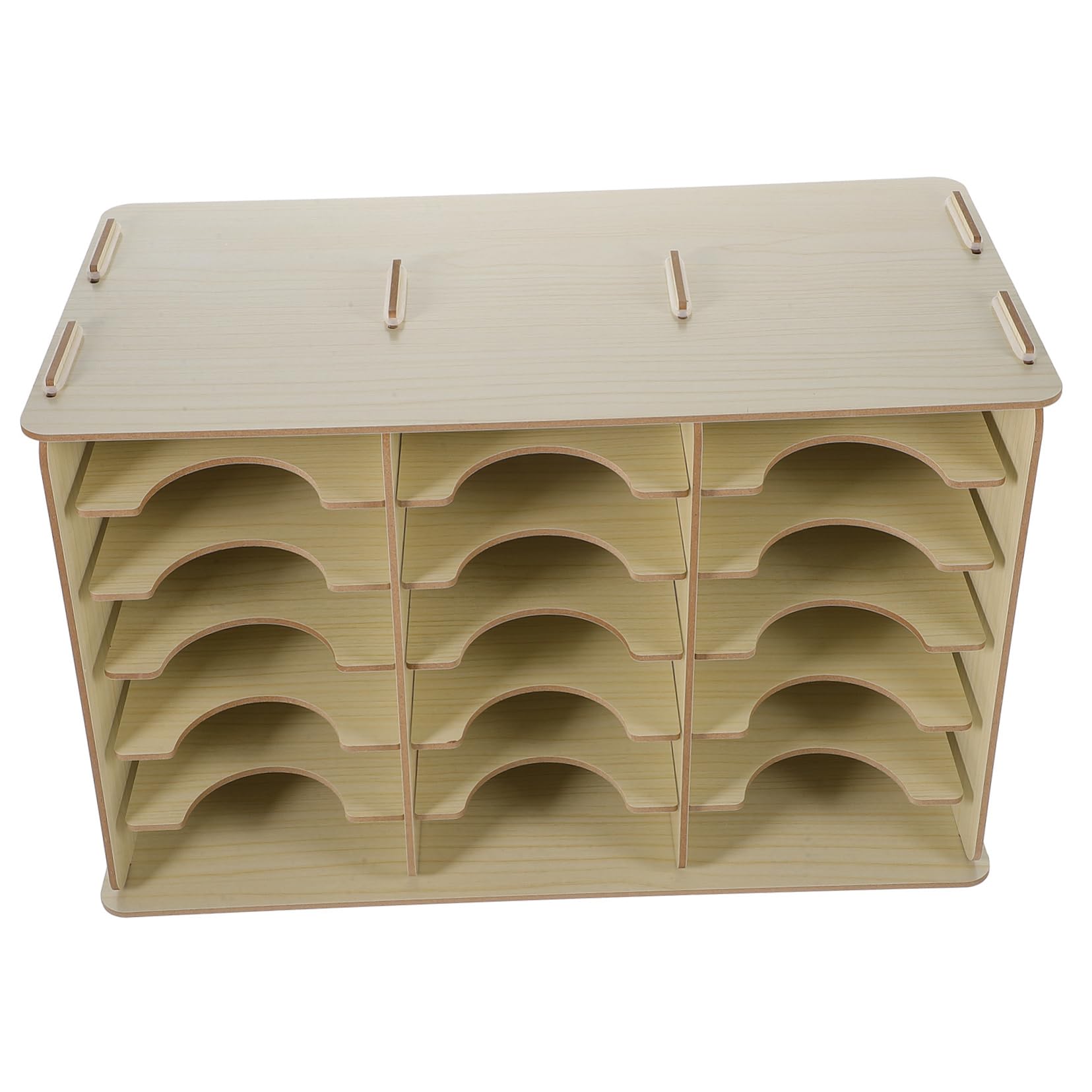 Scatola Porta Cellulare in Legno a Scomparti Multipli | Colore Khaki, Stile Semplice Rustico, per Studenti e Compagni di Classe, Uso in Camera e Cancelleria
