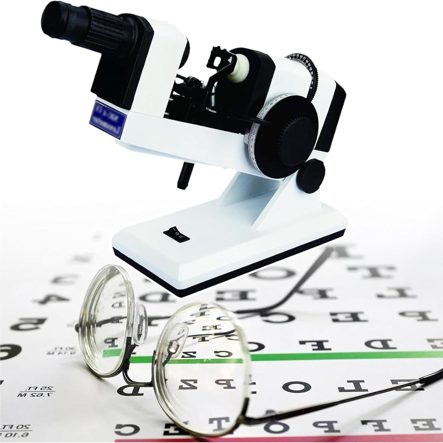 Lentímetro óptico manual, fociómetro portátil con prisma de compensación, rango de medición -25D a +25D, lectura externa 125D para tiendas