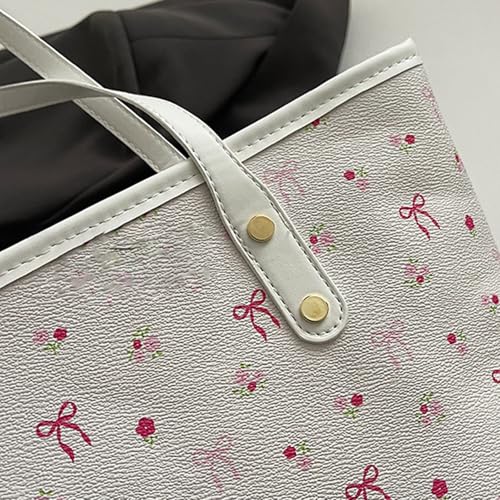 Women Bag Stylish Armpit Bag Large Capacity Shoulder Bows Handbag PU Leather Shopping Underarm For Everyday Women Shoulder La4