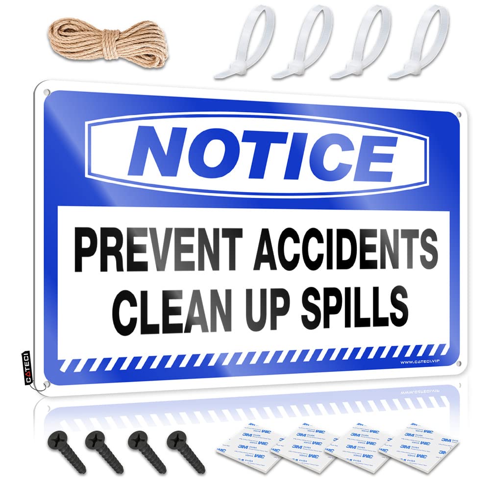 HELIOFORGE Sarcastic Metal Signs Notice Prevent Accidents Clean Up Spills Tin Sign Funny Bedroom Decor Adult Signs For Man Cave(30X40CM)