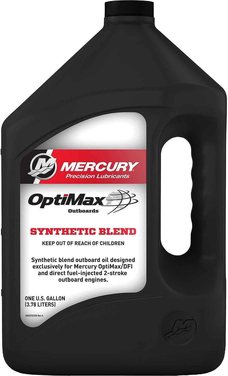 Mercury Optimax 2-Stroke Performance DFI Synthetic Blend Marine Engine Oil, 1 Gallon 8M0229798