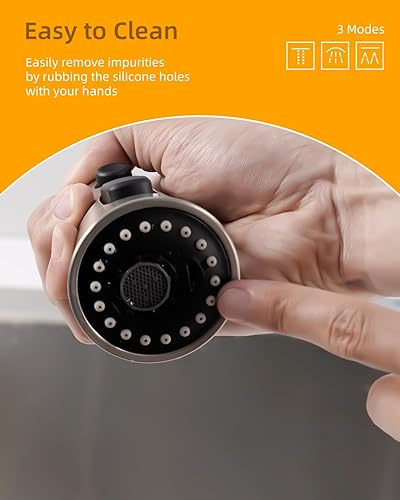 Miniatura 2 de Hibbent Repuesto de cabezal de grifo de fregadero de cocina, certificado NSFANSICAN 61 y CUPC, boquilla rociadora extraíble de 3 funciones con 15