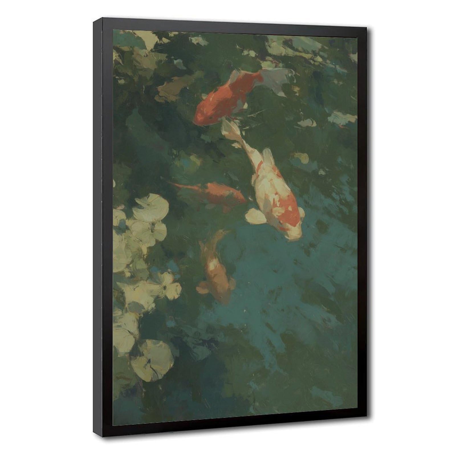 Bareronor Koi Zen Pond Canvas Poster for Bedroom Decor Gift
