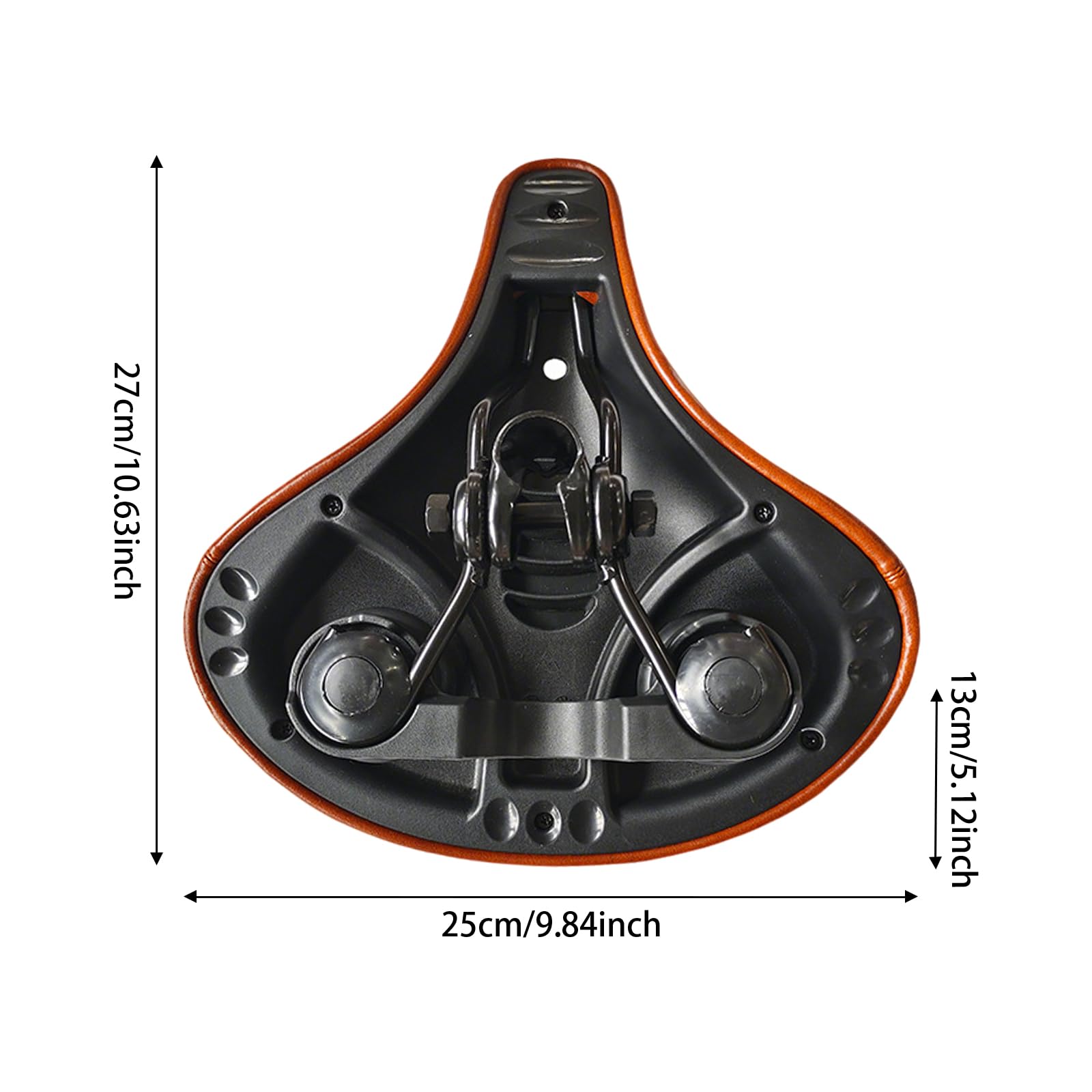 Siodełko rowerowe bardzo szerokie, ergonomiczne, do rowerów miejskich MTB | Obicie PU z grubą pianką, amortyzuje wstrząsy, pasuje do rowerów miejskich, trekkingowych Cruiser