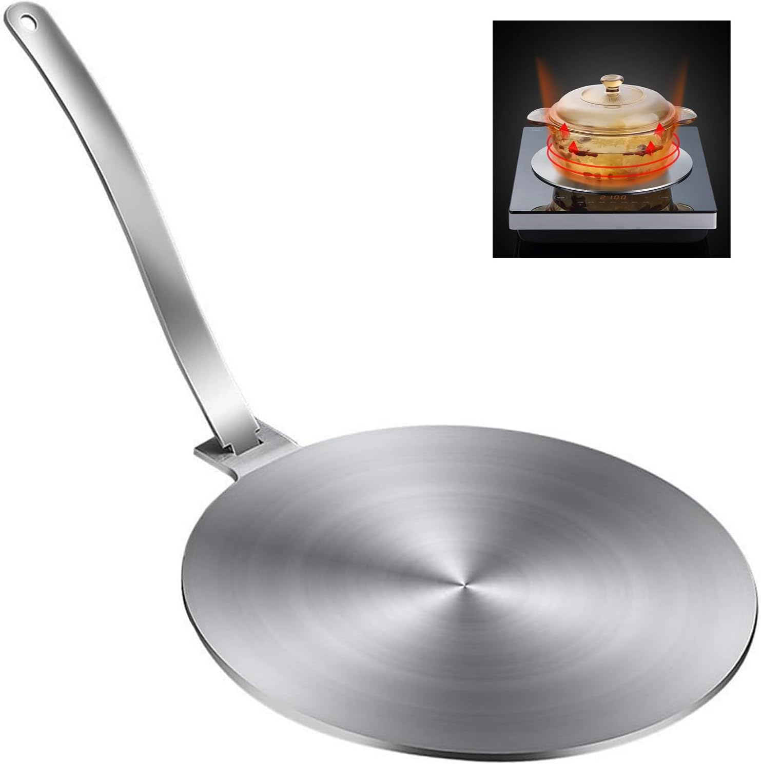 LEUOVE Induction Plate Adapter for Glass Cooktop Heat Diffuser for Electric Gas Glass Stove with