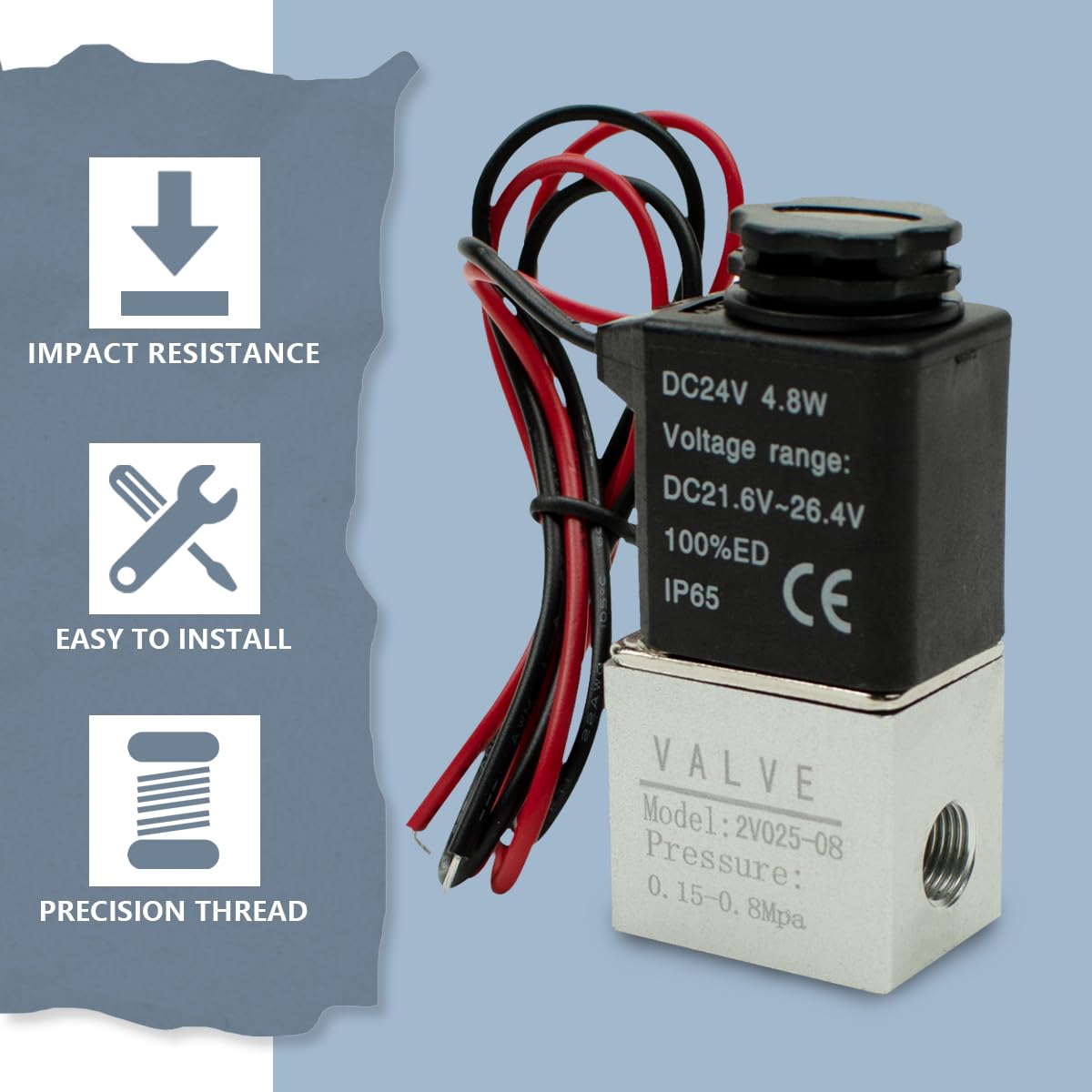 Électrovanne Électropneumatique 4V210-08 DC24V 5 Voies 2 Positions - Avec Accessoires