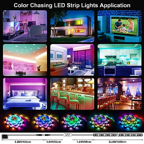 Tira de LED RGB IC 10 metros con control remoto y app miniatura 6