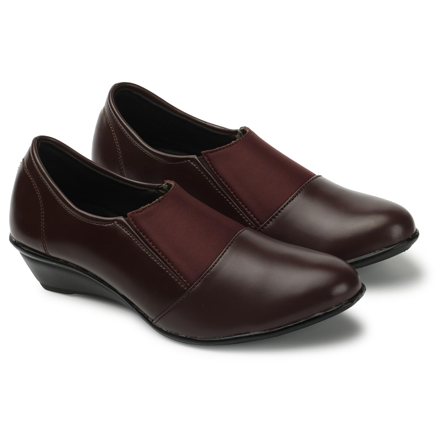 Elegant feet Latest Collection | Comfortable Stylish Solid Wedge Heel Slip-On Formal Shoes for Womens & Girls (105) Brown (B0CCDRXK93) Amazon Price History, Amazon Price Tracker