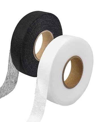 3/4 Inch Hemming Tape, 2 Rolls 140 Yards No Sewing Hem Tape Iron on Stitch Witchery Tape for Pants Crafting Projects Black+White
