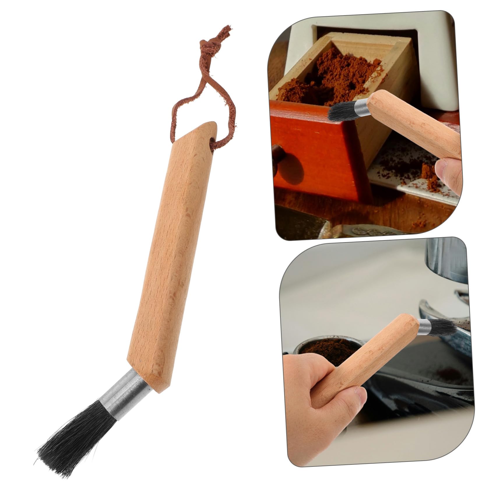 Cepillo De Limpieza Para Cafetera Espresso Redondo Pequeño Suave Profesional Para Cepillo Largo Para Limpiar Rebabas De Cafetera De Haya
