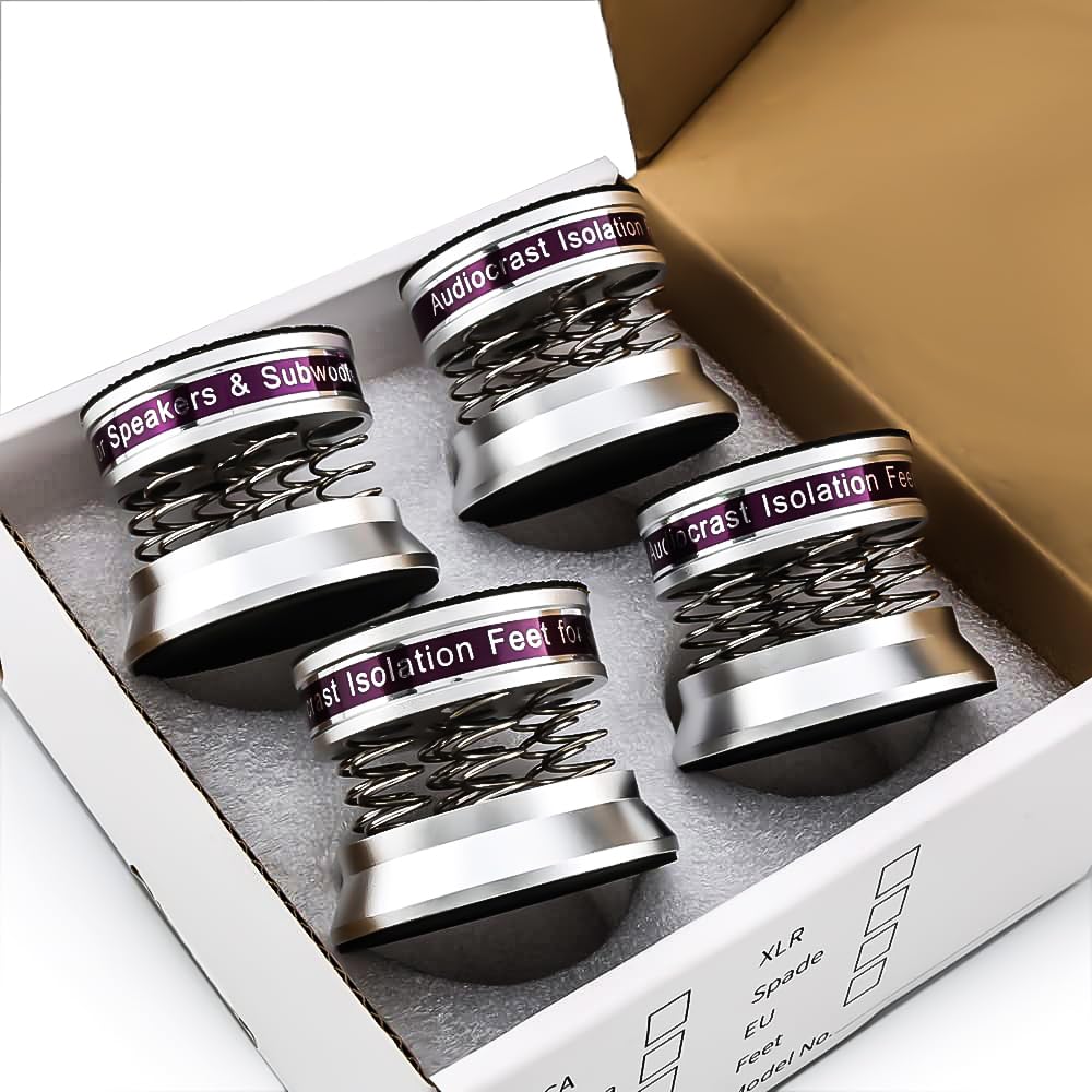 Tertullus 4 Pcs Spring Speaker Isolation Feet Turntable Feet For Hifi Devices Amplifier Turntable Dac Recorder Cd (Silver) - Image 4