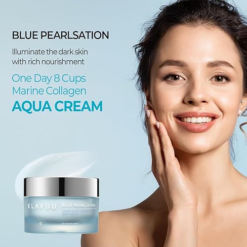 Miniatura 7 de BLUE PEARLSATION ONE DAY 8 CUPS AQUA CREAM efecto refrescante y textura ligera, crema hipoalergénica calmante y de cuidado de arrugas con