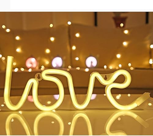 Paneles de luz LED inteligente Luz de pared de neón con batería o USB accionado arco iris LED luz de neón mesa luces de noche para niñas dormitorio