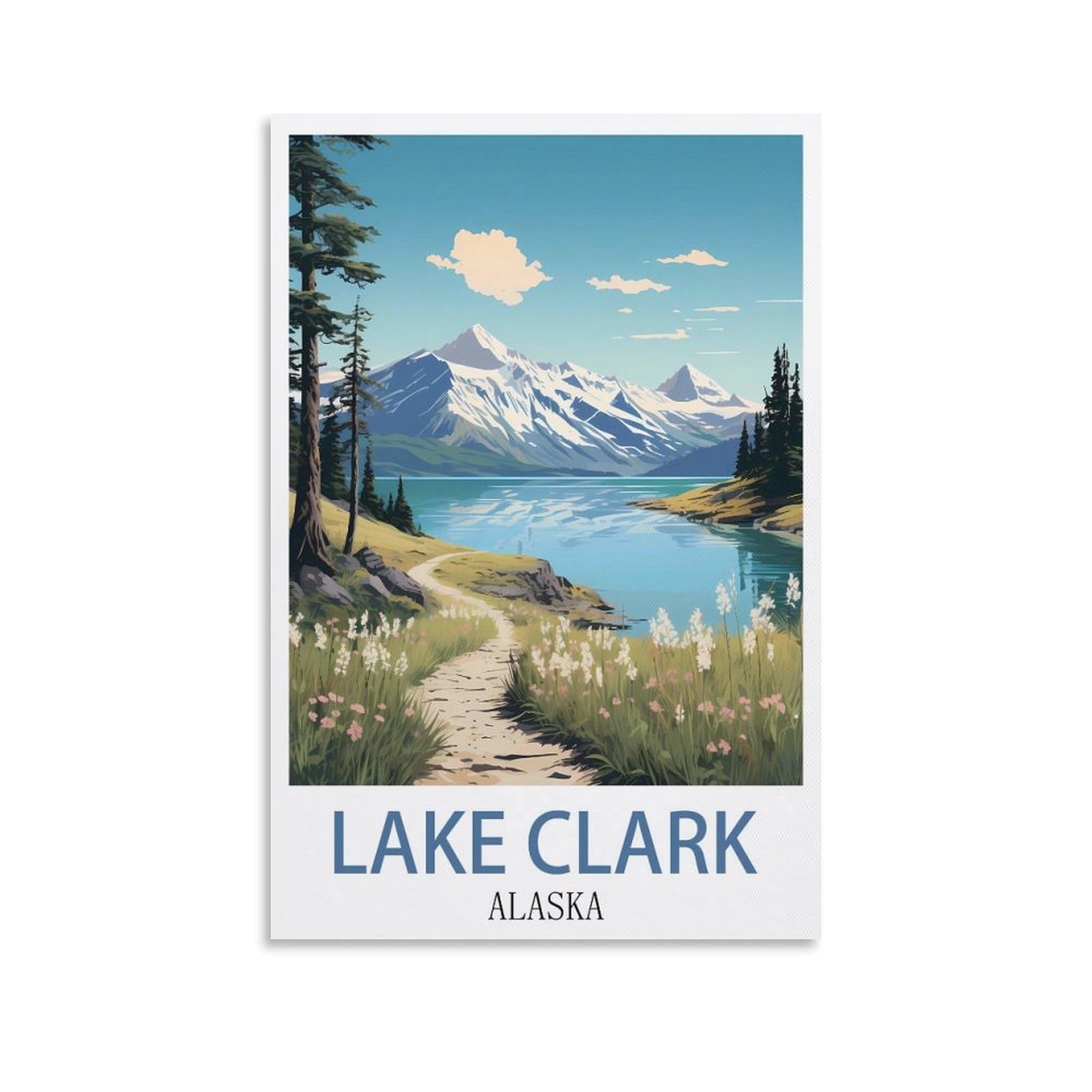 EZMLFA 5D Diamond Painting Kits for Adults,Lake Clark Alaska,Diamond Painting,Landscape Gem Art Kits Adult and Crafts Home Decor 50x60cm
