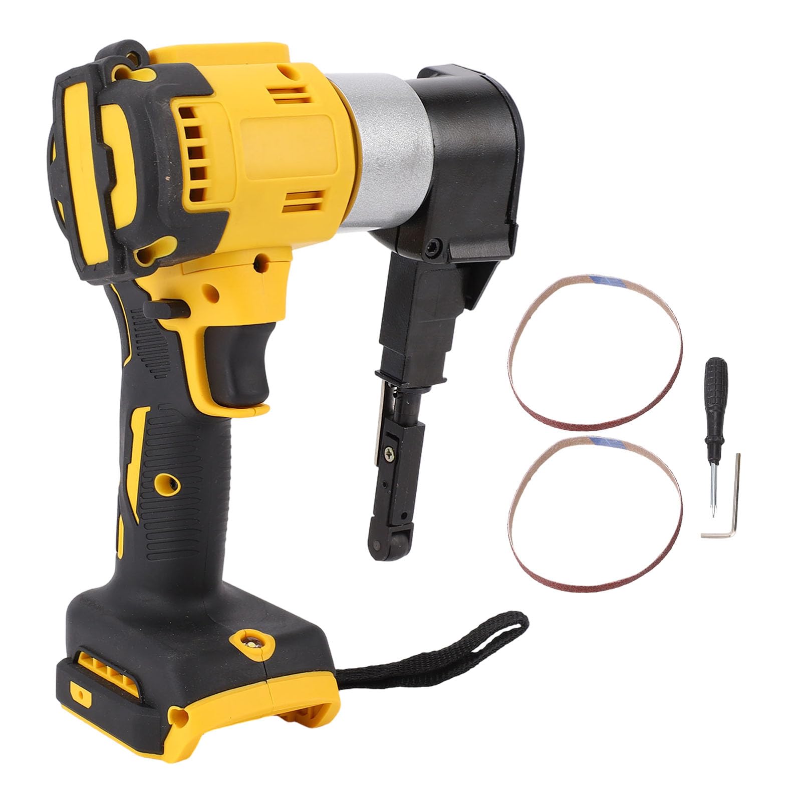 Fafeicy Levigatrice a Nastro a Batteria Motore Brushless con Braccio Regolabile a 360 Gradi Interruttore di Blocco velocità 1700 M/min per Lavorazione del Legno Saldatura di Mobili