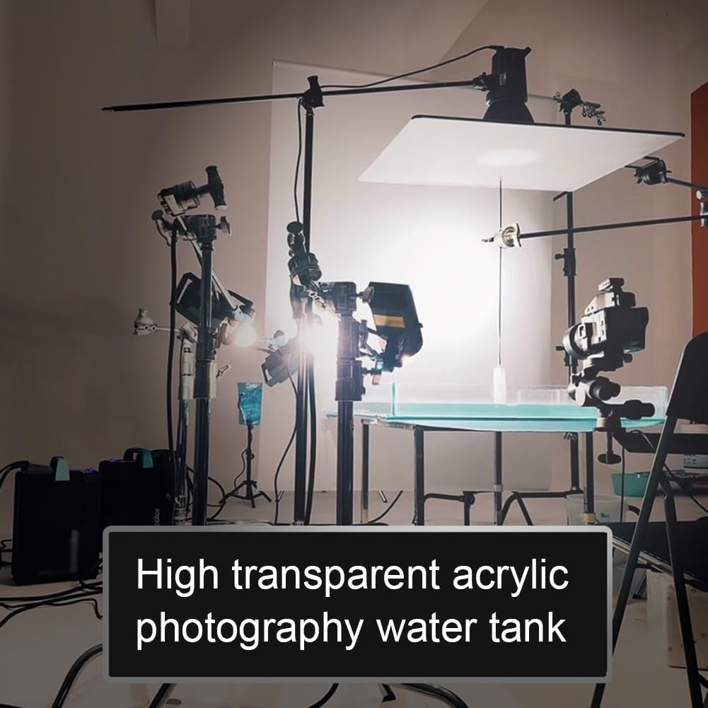 Akrylowa Taca Do Fotografowania, Przezroczysty Dekoracyjny Blat Do Reklamy Kosmetyków, Zbiornik Na Wodę Do Wyświetlania Fotografii Produktów, Clear, 60x60x6 cm