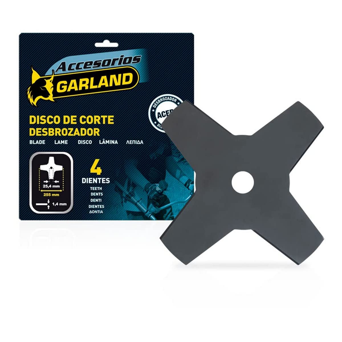 Garland 7100255144 - Disco 4 dientes 255 mm. Ø para Desbrozadora