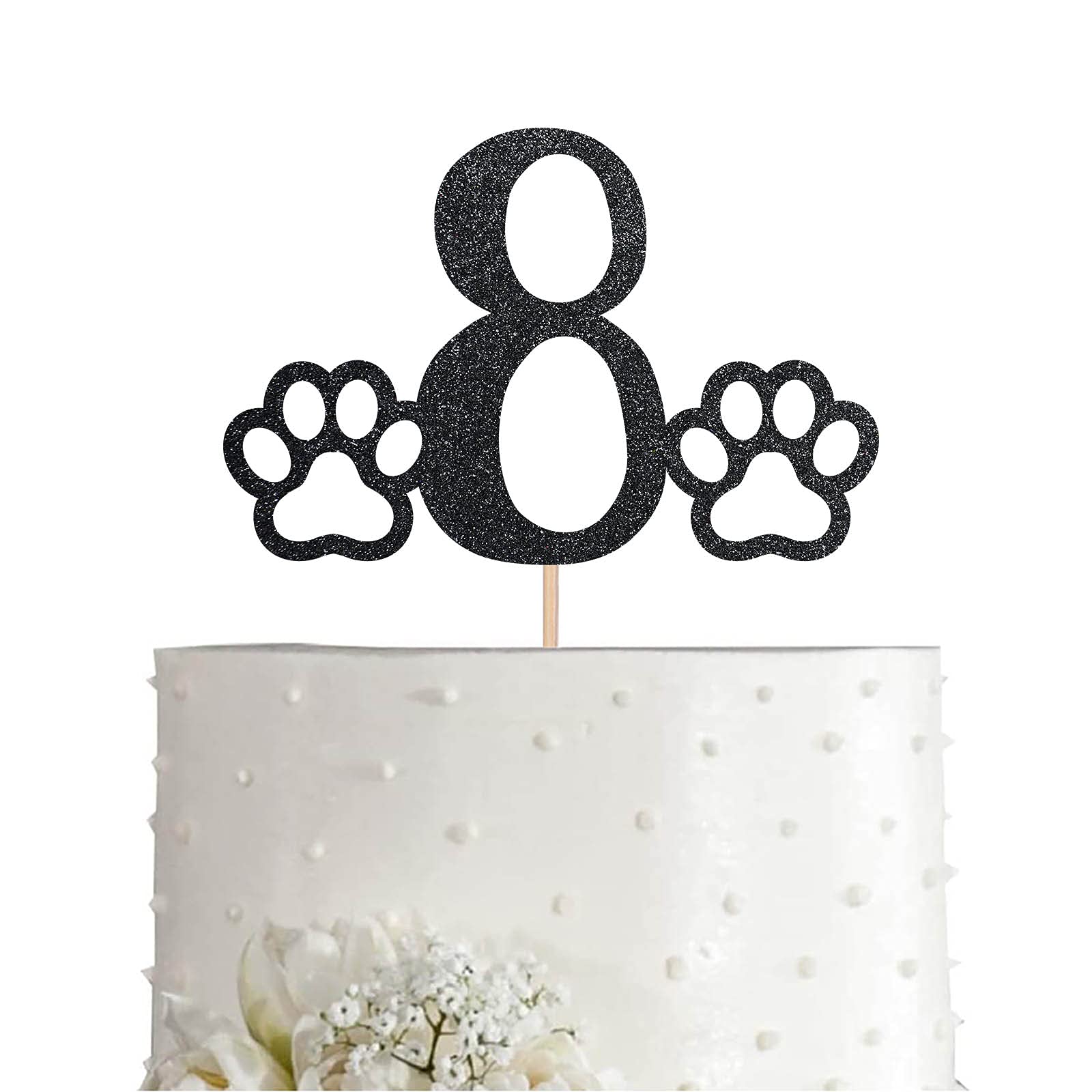 Festiko® Black Dog 8 Cake Topper, Glitter Dog Or Cat Lover 8th Birthday Party Cake Topper Decoration (B09YLLX43K) Amazon Price History, Amazon Price Tracker