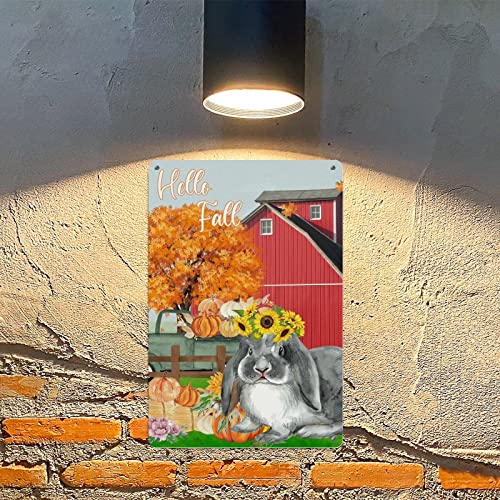 Décoration murale en métal vintage de style ferme avec citrouille