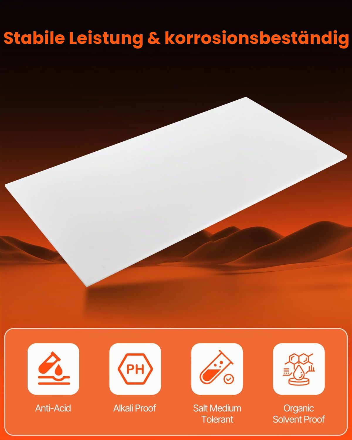 VEVOR HDPE Kunststoffplatte, 1 Stk. hochdichte Polyethylenplatten, 1219x610 mm, 13 mm dick, anpassbare Platten, ideal für Heimwerkerarbeiten, schwere Industriegeräte, weiß