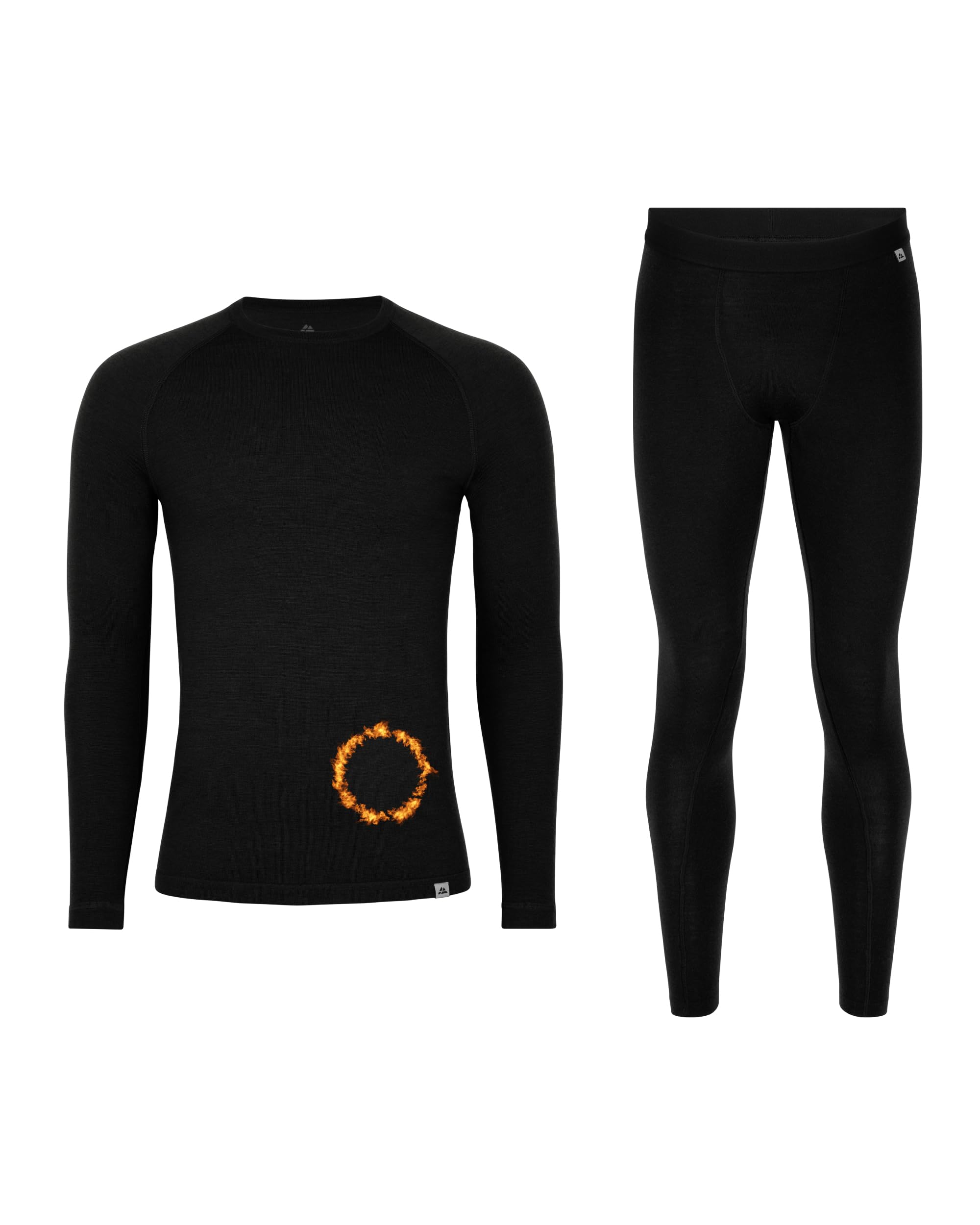 DANISH ENDURANCE Intimo Termico Uomo Lana Merino, Maglia Termica Uomo e Pantaloni Termici, Calzamaglia Termica Uomo Invernale per Sci, Trekking