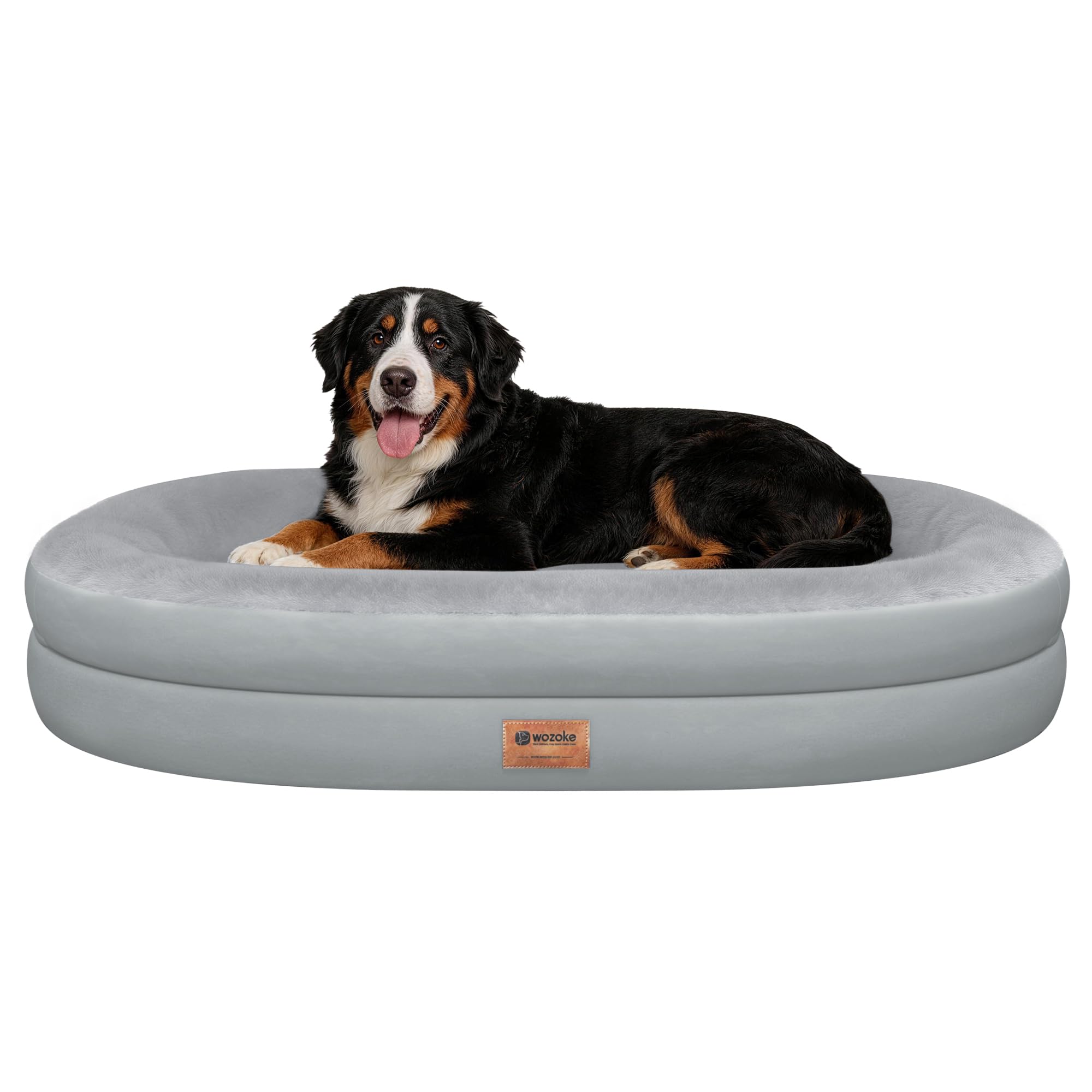 Orthopedic Washable Large Dog Bed: Cooling Dog Bed with Bolsters - Jumbo Bed Waterproof Removable Cover Non-Slip Pet Bed for Extra Large Sized - Silver