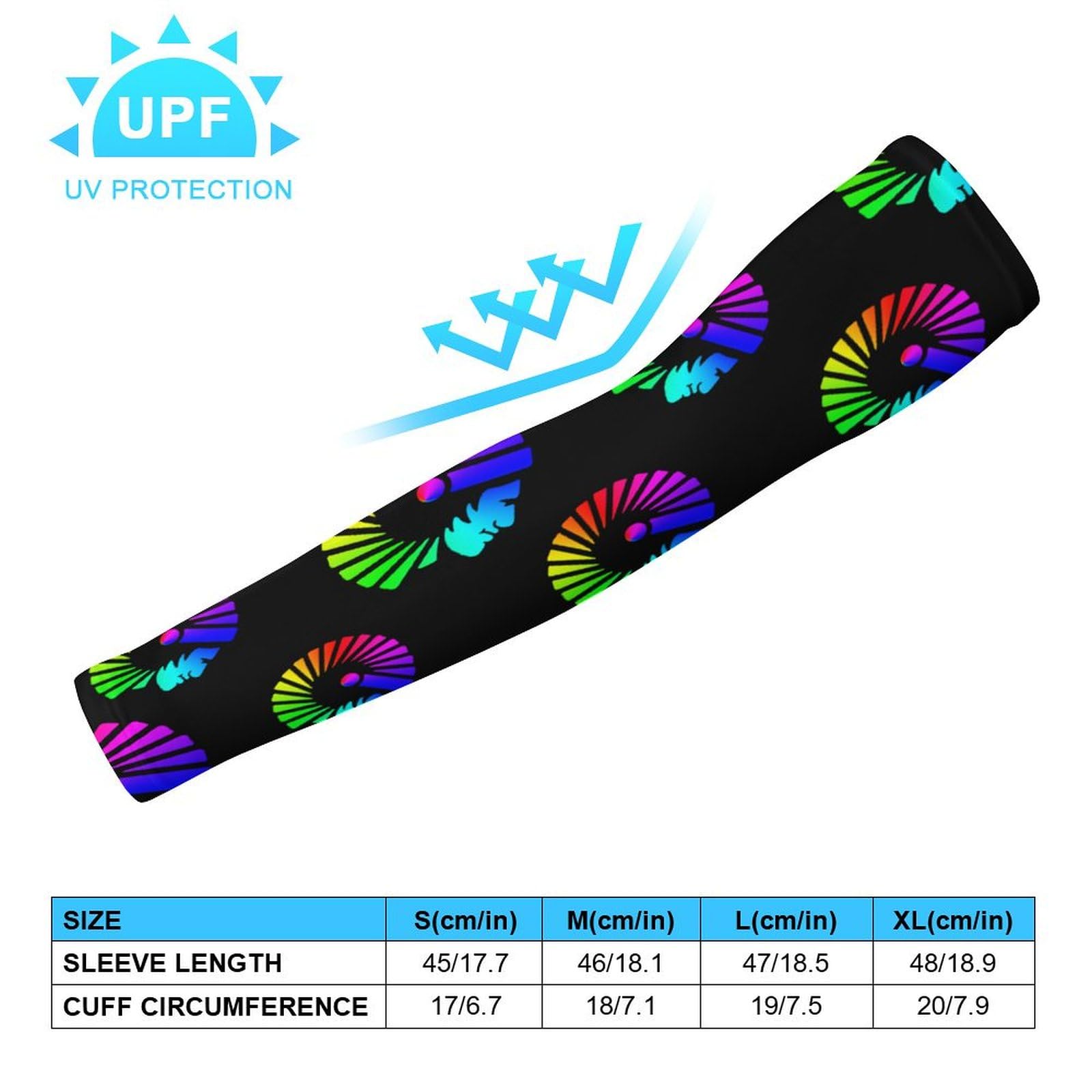 Indian Chief Ice Silk Arm Sleeves Cooling Sun Protection Arm Sleeve for Men Women L