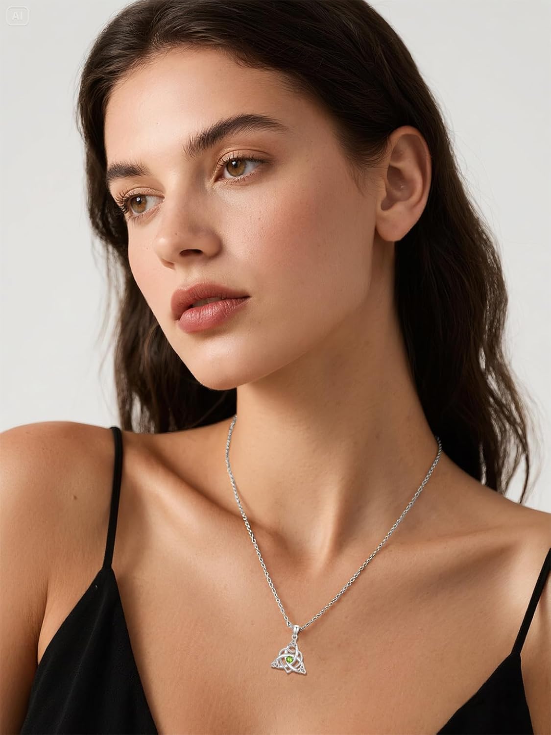 Seiyang Celtic Birthstone Necklace 925 Sterling Silver Celtic Trinity Knot Triquetra Necklace with 12 Months Birthstone Irish Good Luck Jewelry Gifts for Women Mom Her - Image 2