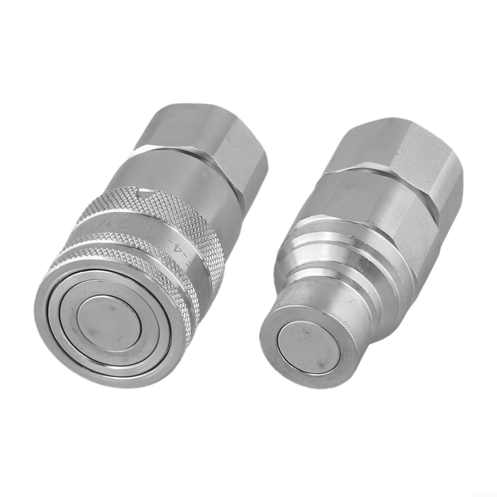 Hydraulik Schnellkupplung Flach mit Ventil Satz aus Kohlenstoffstahl Weißverzinkt Für NPT 1/4 3/8 1/2 3/4 Zoll Landwirtschaft Baumaschinen Industrie