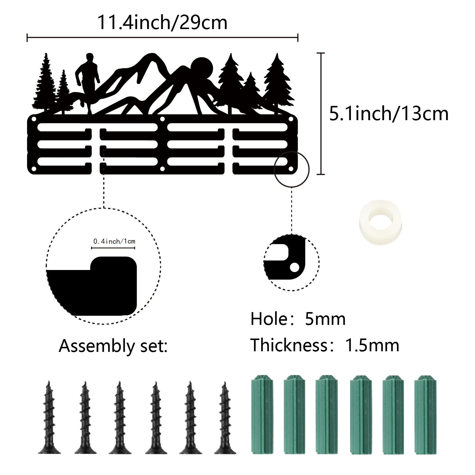 Porta Medaglie Taekwondo Da Parete - 5 File 20 Ganci, Con Scritta E Torii - Foto 6