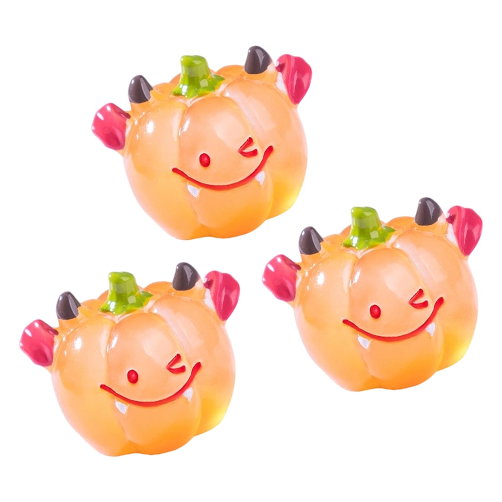 YROHGKPN Halloweens Pumpkins Miniature Garden Decoration Desktop Sculpture for Indoor Outdoor Display Glowing Clown Pumpkins Resins Figurine
