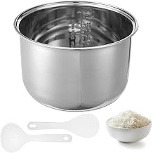 304 Stainless Steel Inner Pot, 5 L/10-Cup Rice Cooker Inner Bowl, Compatible with Zojirushi NS-TSC10 Cookers, Replacement Inner Bowl, Includes Rice and Soup Spoons, Easy-to-Clean 5L