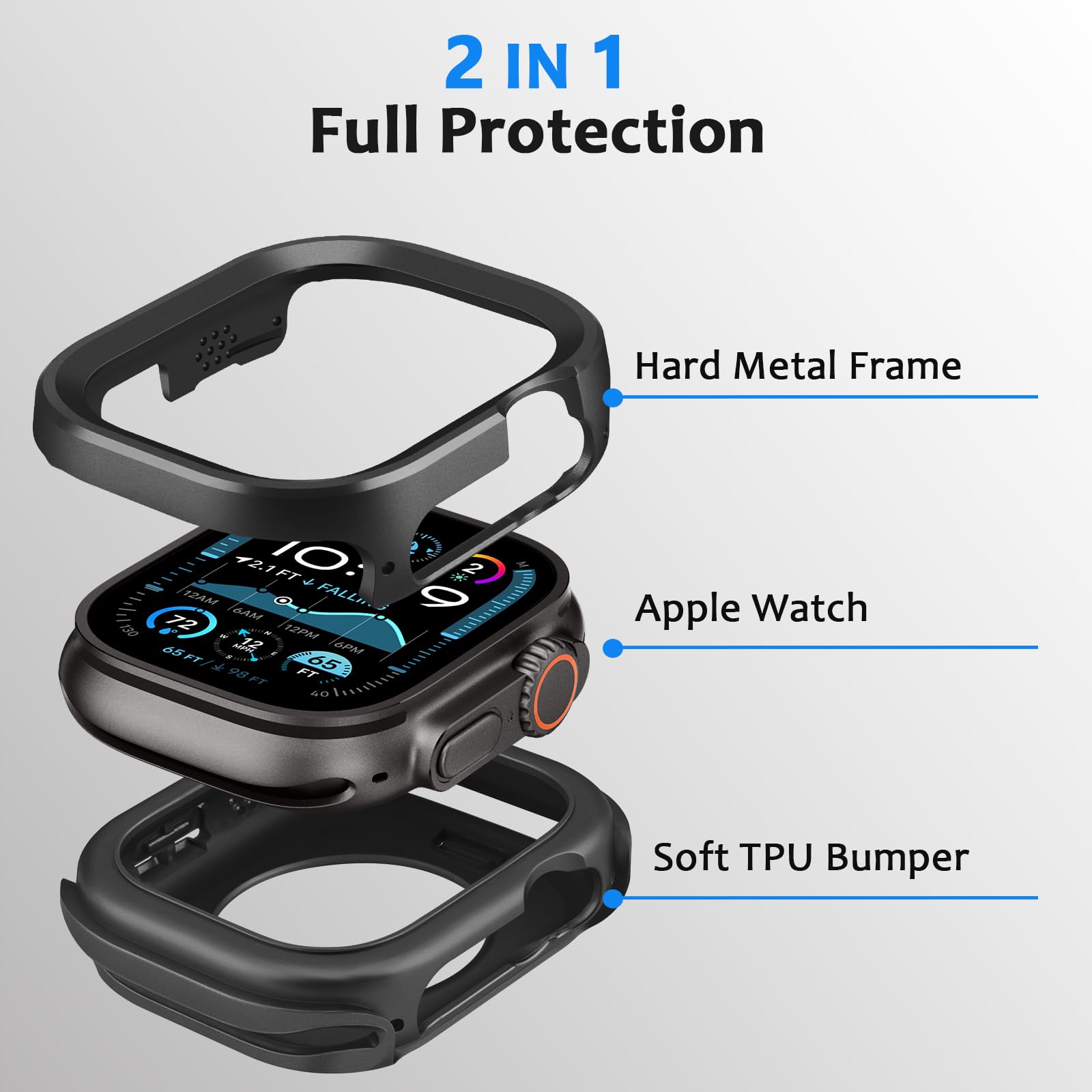 ZZDZZ Metal Case Compatible with Apple Watch Case Ultra 2 Ultra 49mm - Image 2
