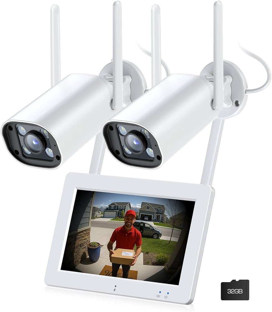 防犯カメラ ワイヤレス 屋外 CAMCAMP 7インチIPS ポータブルモニタ一 Amazon.com : Camcamp Wireless Security Camera System with 7