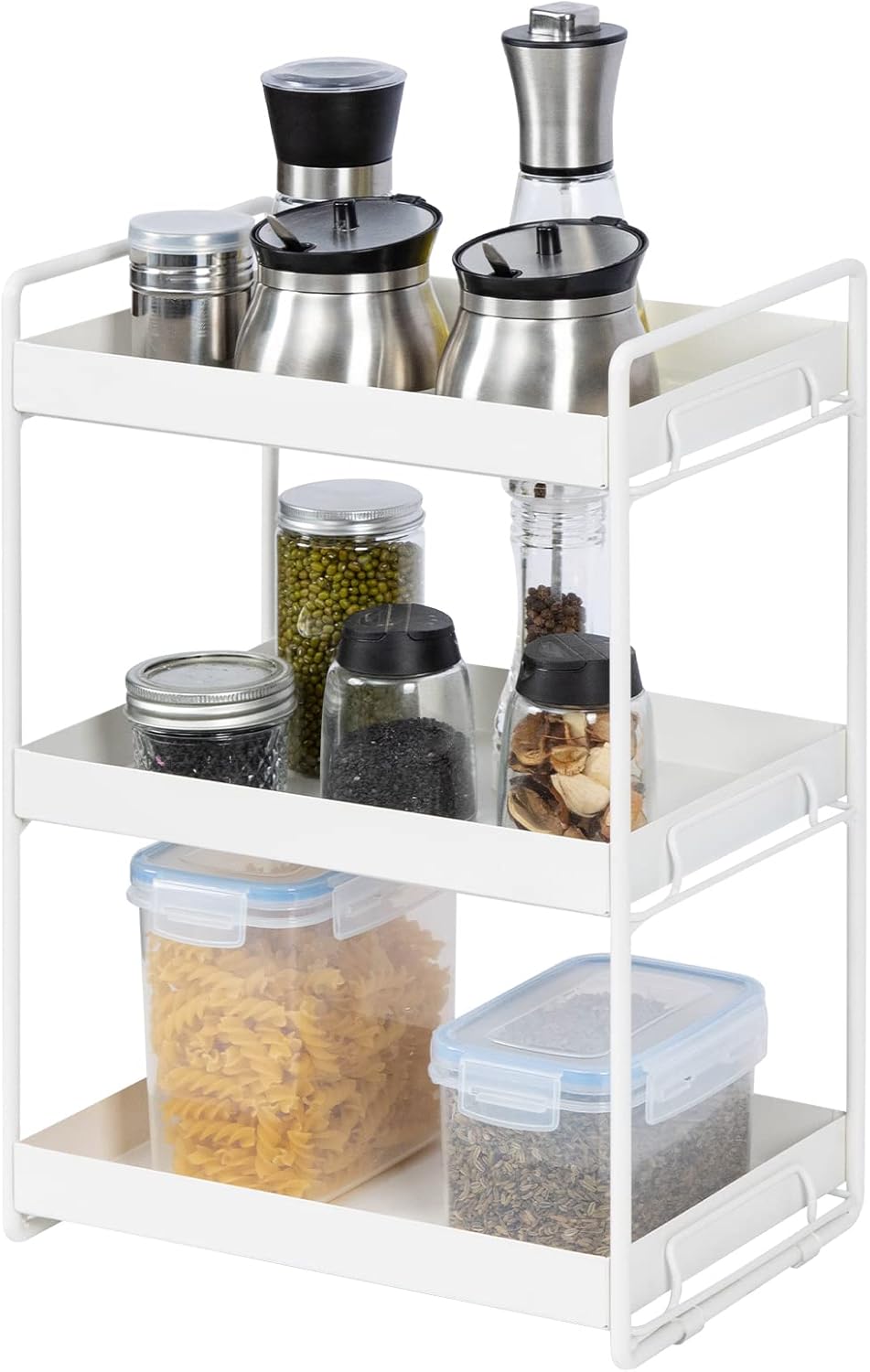 2-stufiges Gewürzregal Mit Entwässerung - Praktisches Küchenregal In Pink