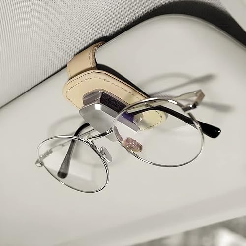 Miniatura 6 de AUCELI Soportes para lentes de sol para visera solar de automóvil colgador de anteojos montado con clip para tarjeta de boleto soporte magnético de