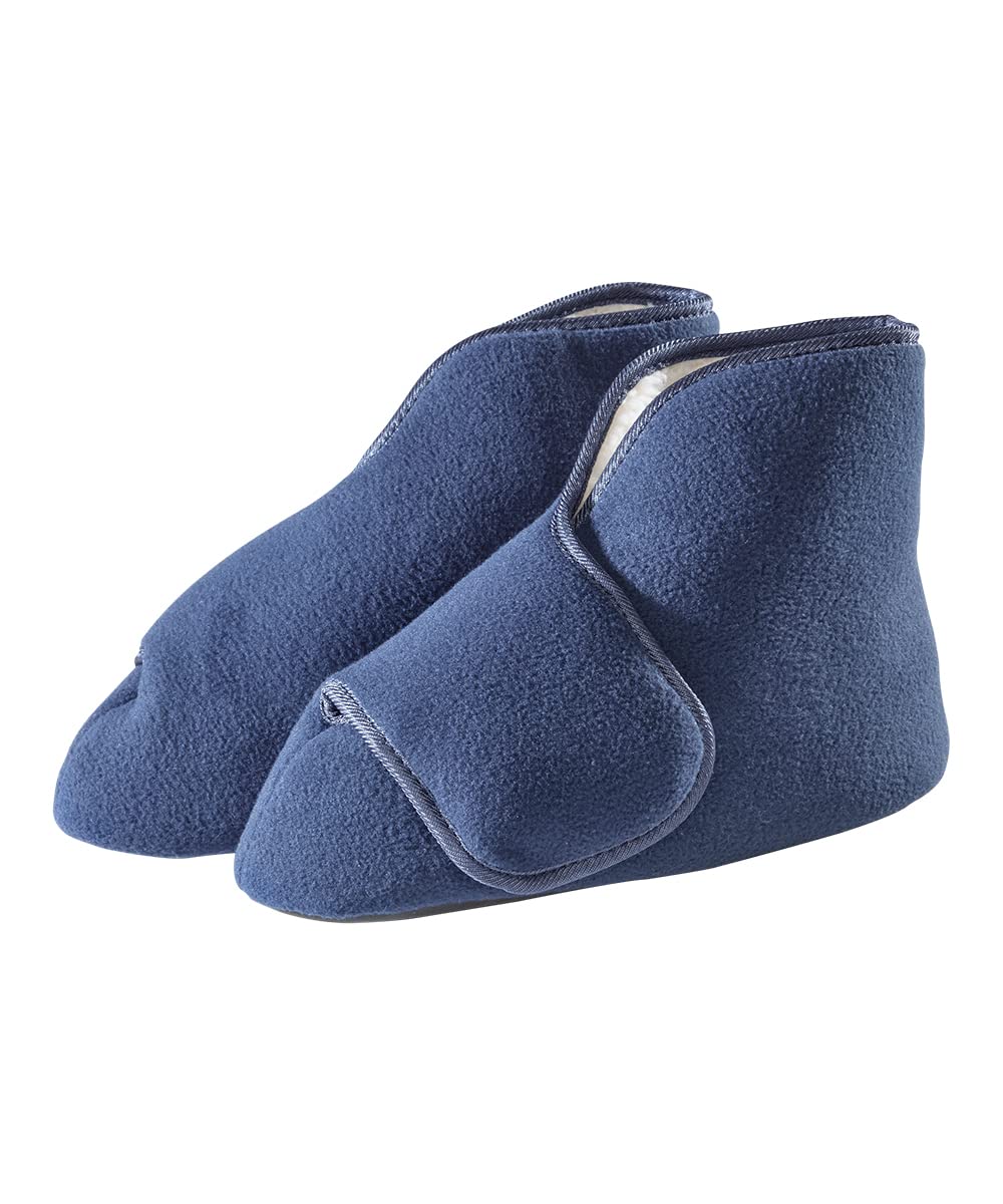Silvert's Men’s & Women’s Extra Wide - Soft Fleece Diabetic Bootie Slippers for Seniors