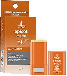 MANTECORP - Protetor Solar Episol Intense Stick FPS 50 - Alta Proteção UVA e UVB, Protetor Solar Bastão, Aplicação Fácil, Resistente à Água e Suor - 17g