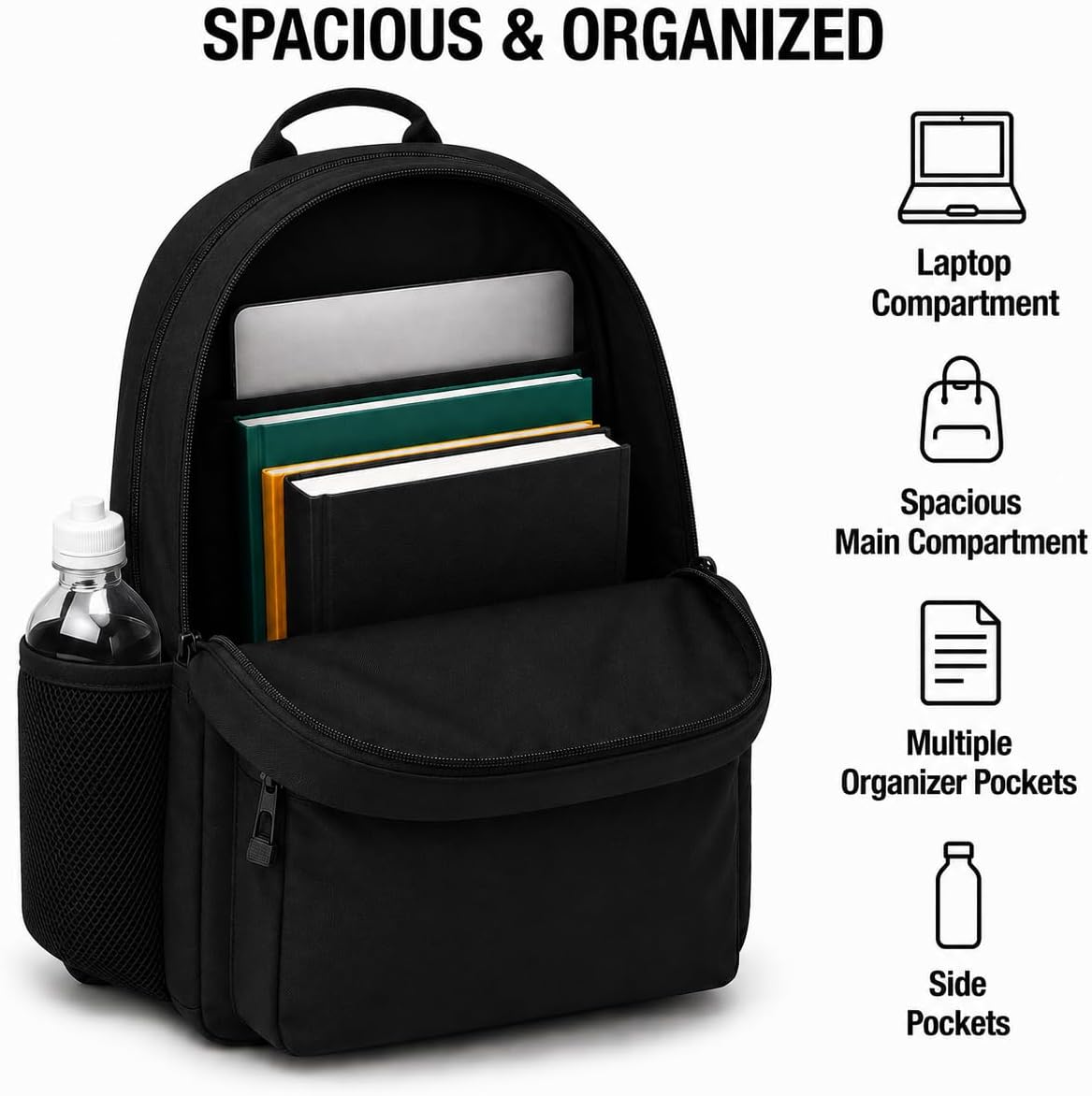 Reebok Element Backpack for Men & Women Spacious Bag for Gym, Work, Travel