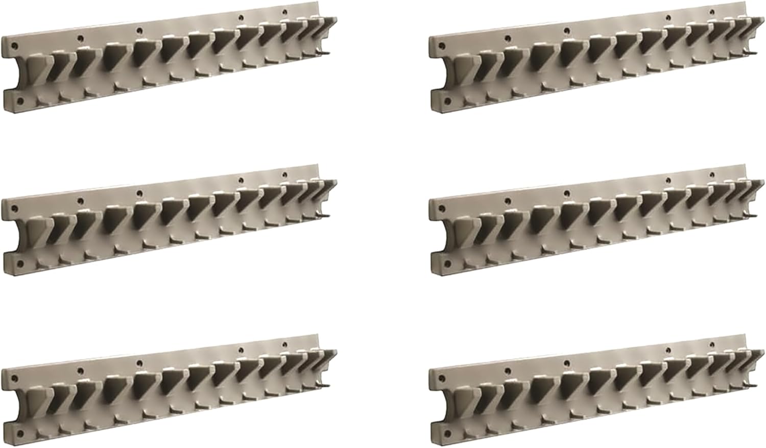 Suncast 6 Pack 2' Wall Mount Tool Organizer for Hanging Lawn and Garden Tools, 30 lb. Weight Capacity, Gray, Made in the USA