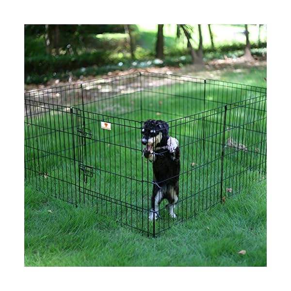 PEEKABOO-Dog-Pen-Pet-Playpen-Dog-Fence-Indoor-Foldable-Metal-Wire-Exercise-Pen-Puppy-Play-Yard-Pet-Enclosure-Outdoor-for-Small-Dogs-Kittens-Rabbits-8-Panels-24 Metal Wire Exercise Pen