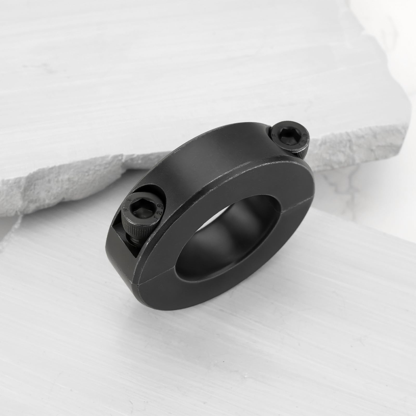 The Lord of the Tools 10 Pezzi Collare Di Serraggio In Acciaio Con Doppia Divisione Per Albero Con Vite Di Fissaggio Per Blocco Fisso Per Ingranaggi 45x25x12mm Nero