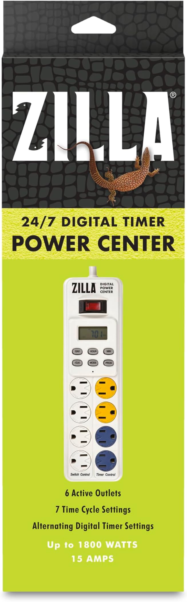 Zilla Reptile Pet Habitat Lighting & Terrarium Heat Power Center Timer, Digital